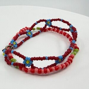 Multi-Strand Daisy Seed Bead Bracelet Set - Colorful Boho Jewelry